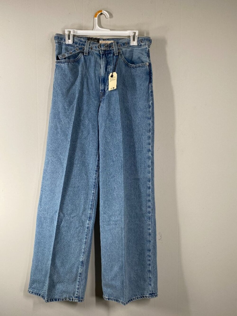 Levi's Premium Ribcage Wide Leg Jeans Women's 29 x 32 High Blue Belted NWT